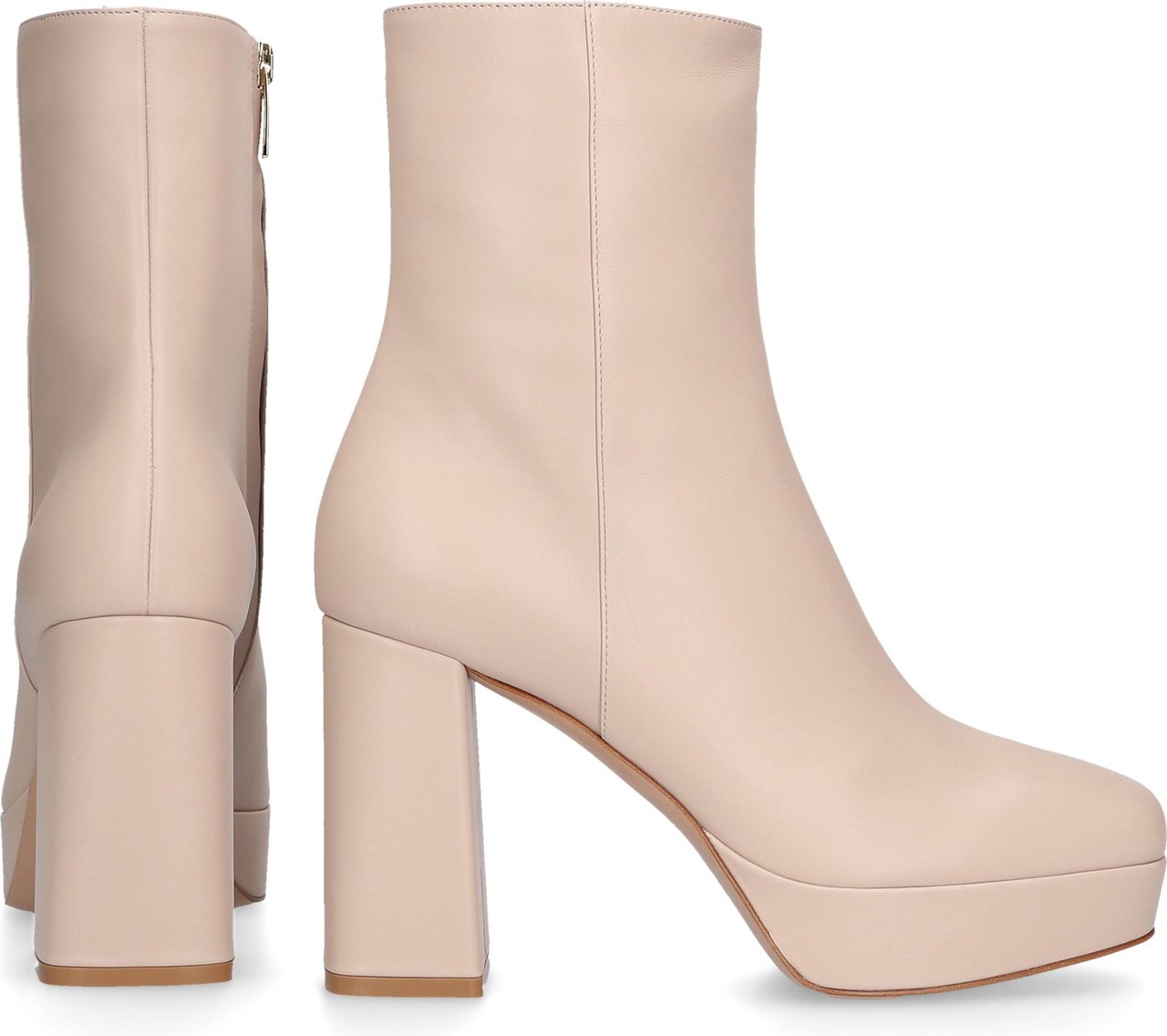 Gianvito Rossi Classic Ankle Boots Daisen Nappa Leather Penelope Beige