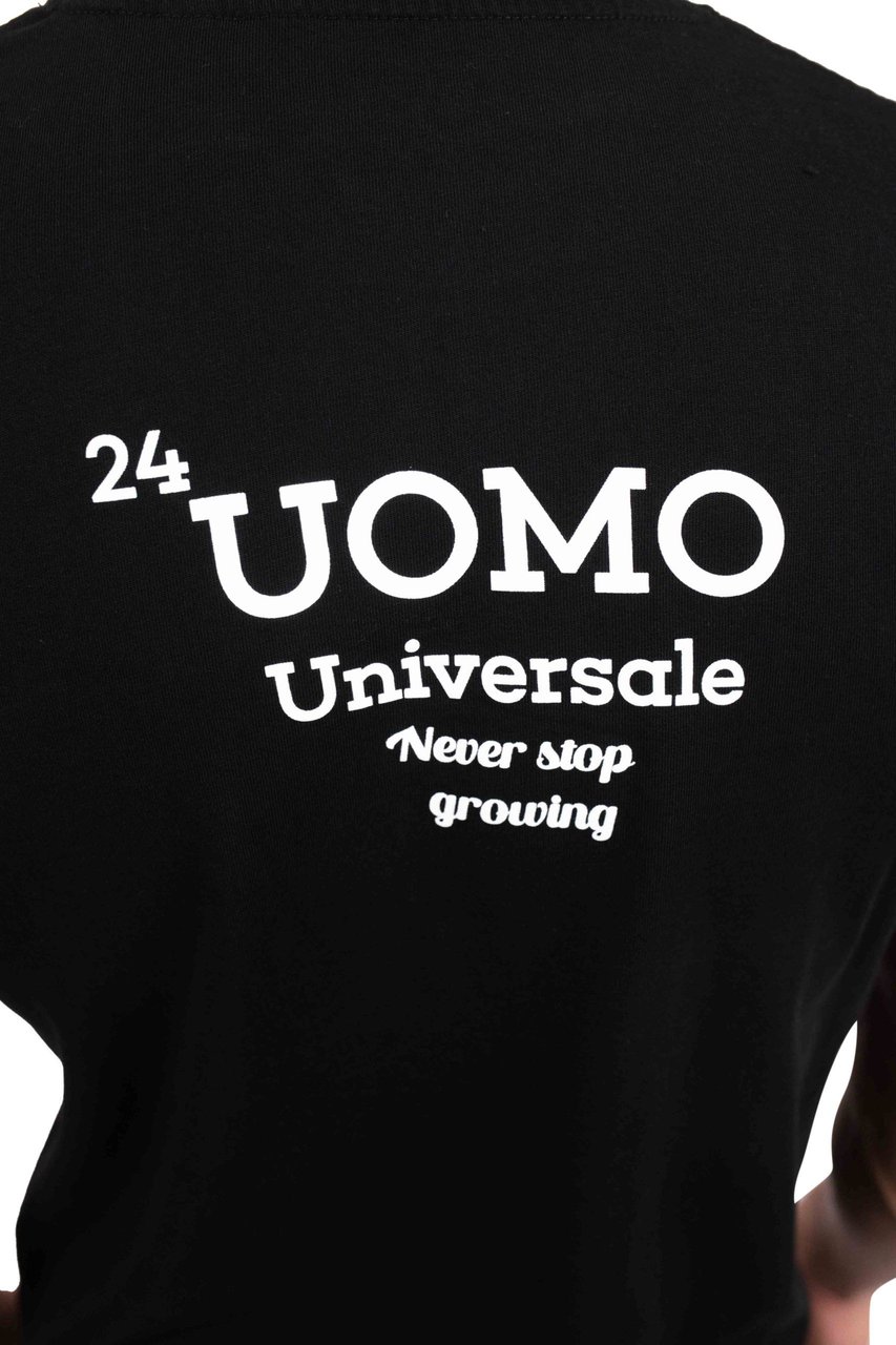 24 Uomo Universale T-Shirt Heren Zwart Zwart