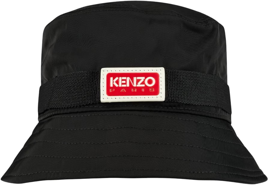 Kenzo Bob Jungle Logo Bucket Hat Zwart