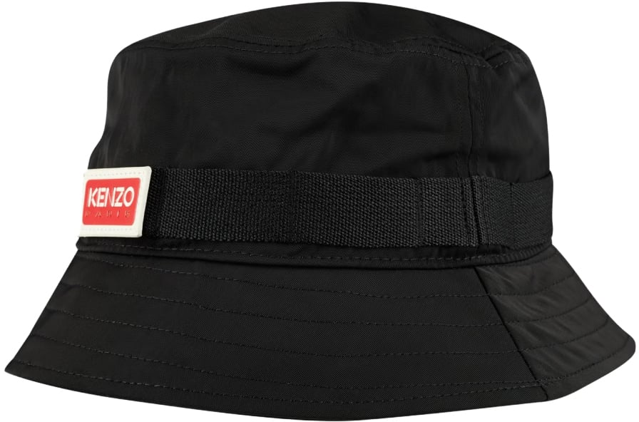 Kenzo Bob Jungle Logo Bucket Hat Zwart