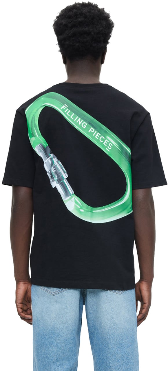 Filling Pieces T-shirt Carabiner Black Zwart