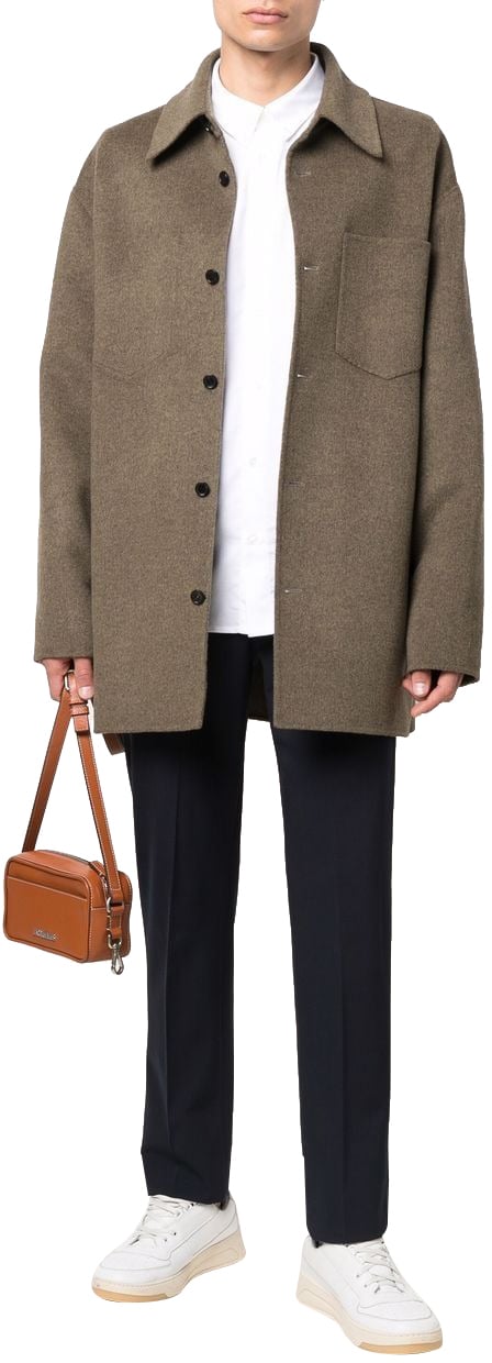 A.P.C. chemise a boutonniere devant Beige