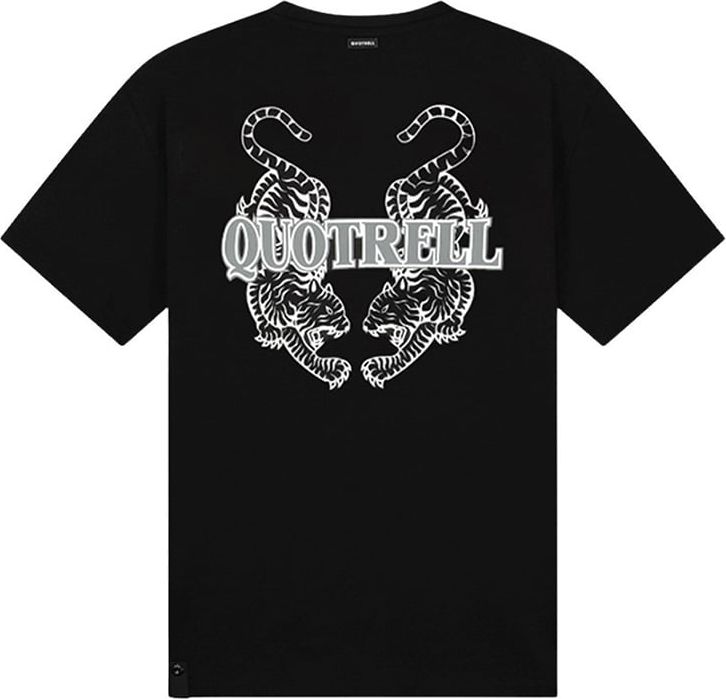 Quotrell Laos T-shirt | Black/white Zwart