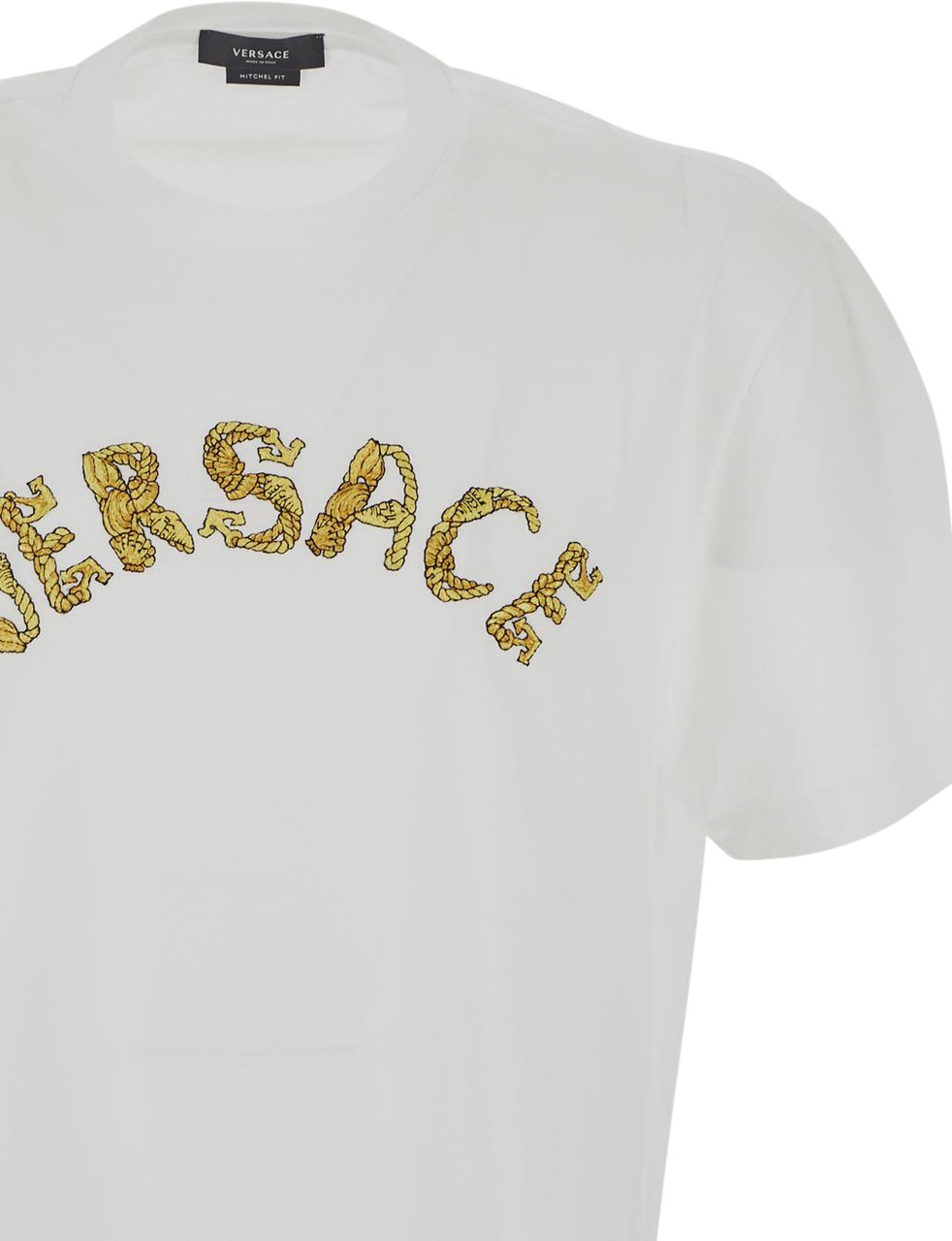 Versace Logo Embroidery T-Shirt Wit