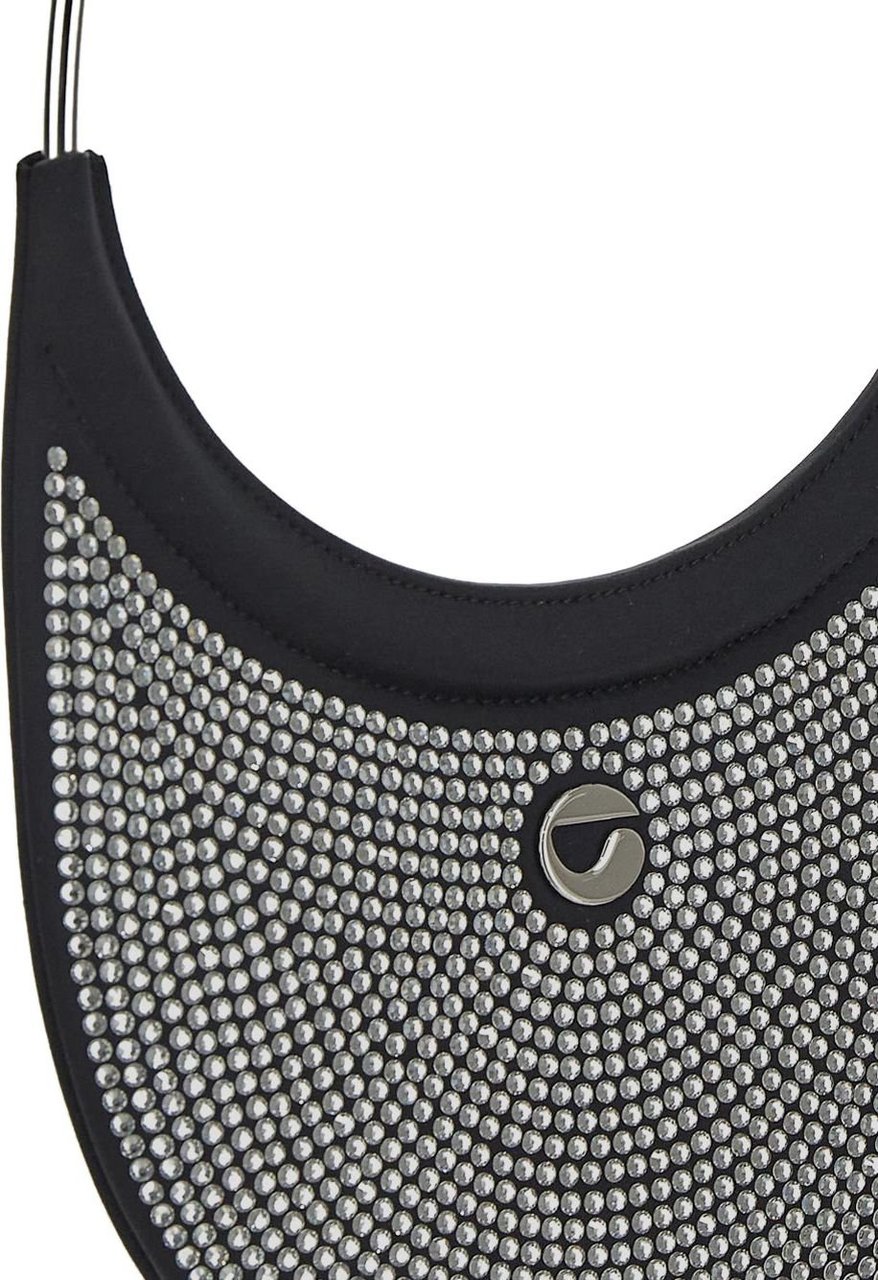 Coperni Crystal-Embellished Ring Swipe Bag Zwart