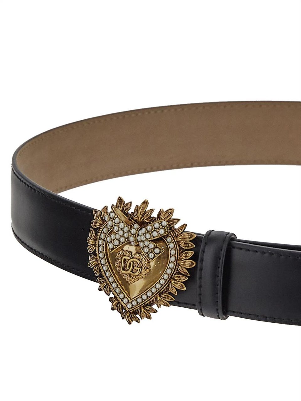 Dolce & Gabbana Devotion Belt In Lux Leather Zwart