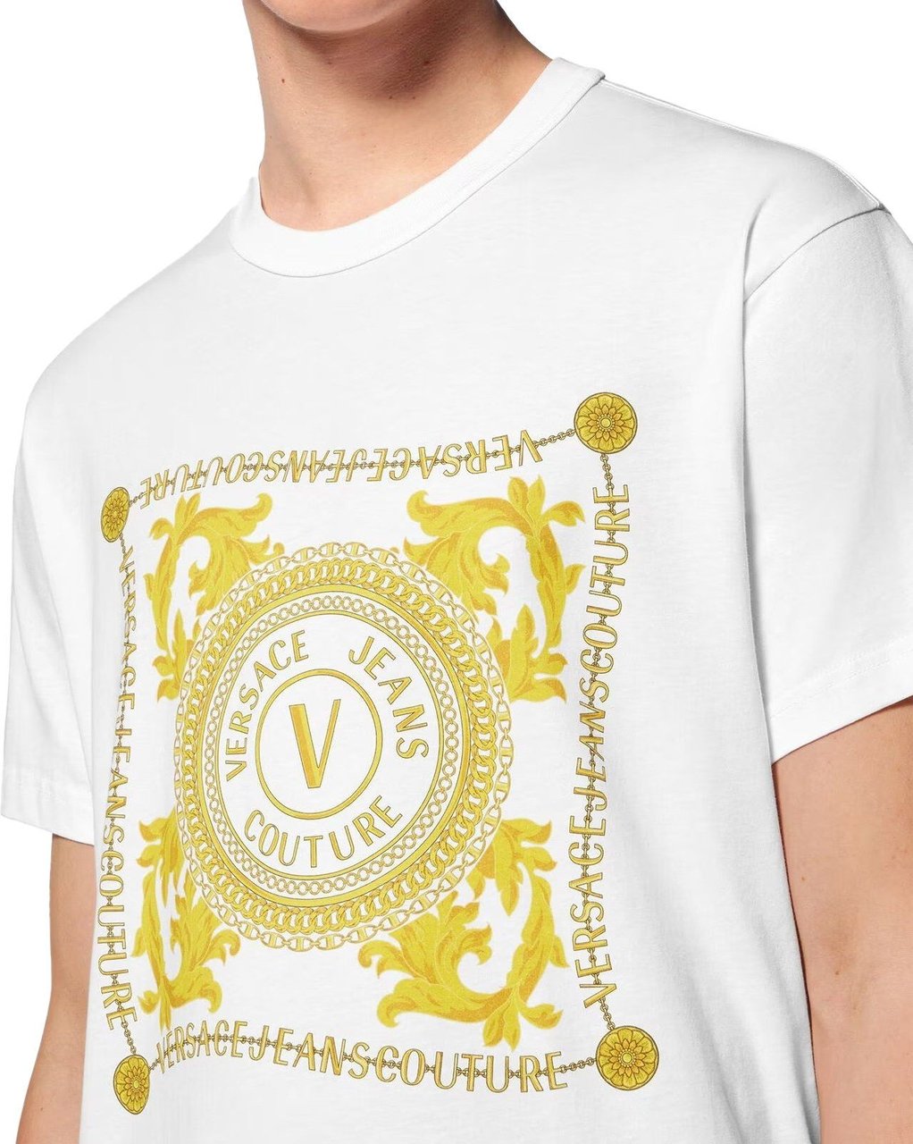 Versace Jeans Couture Versace Couture Heren T-shirt Wit 75GAHF07-CJ00F/G03 Wit