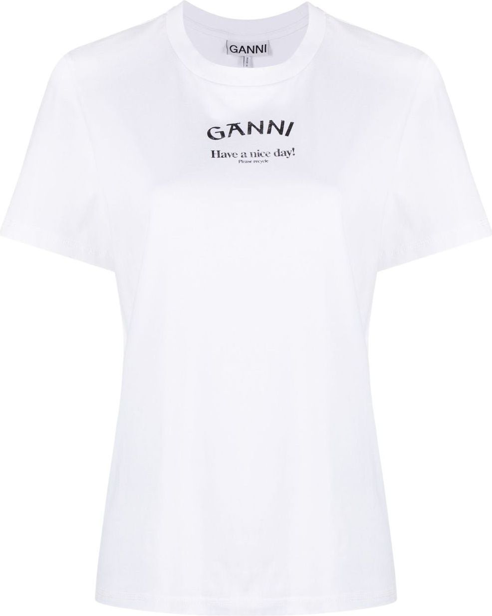 Ganni Relaxed O-neck White T-shirt White Wit