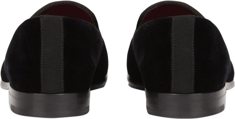 Dolce & Gabbana DG Logo Velvet Slippers Zwart