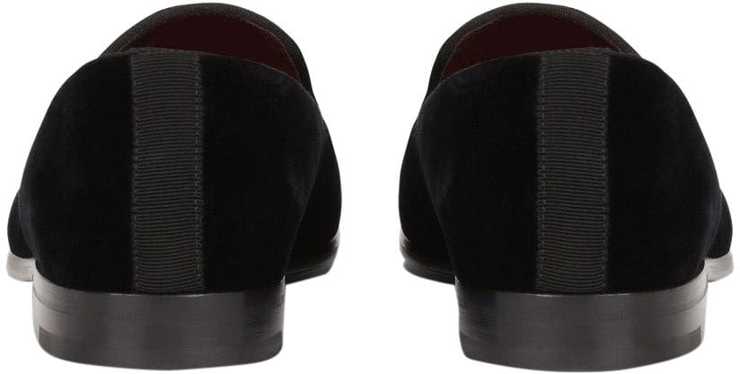 Dolce & Gabbana DG Logo Velvet Slippers Zwart