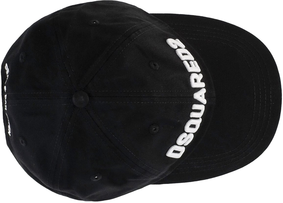 Dsquared2 D2 Logo Black And White Baseball Cap Black Zwart