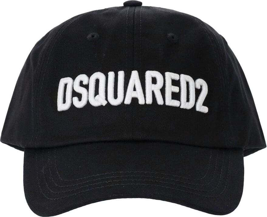 Dsquared2 D2 Logo Black And White Baseball Cap Black Zwart