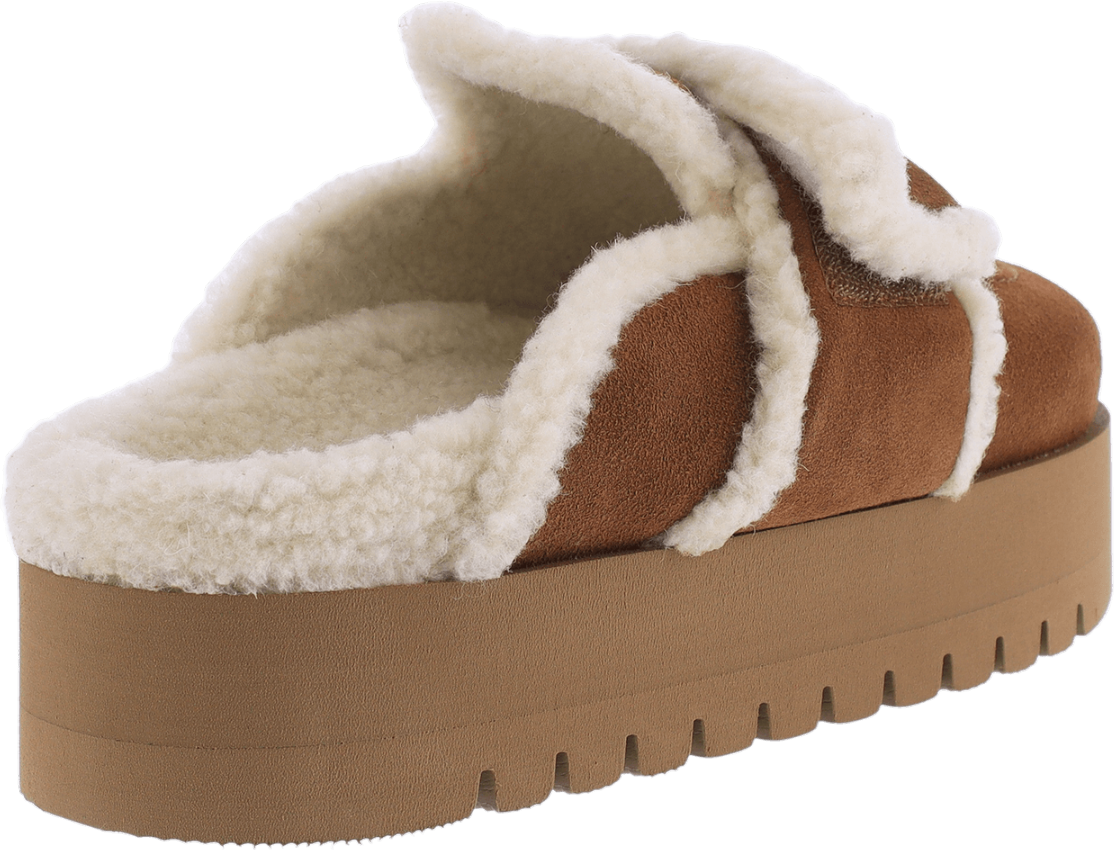 Nubikk Teddy Chunky Fur | Cognac Slipper for Women Bruin