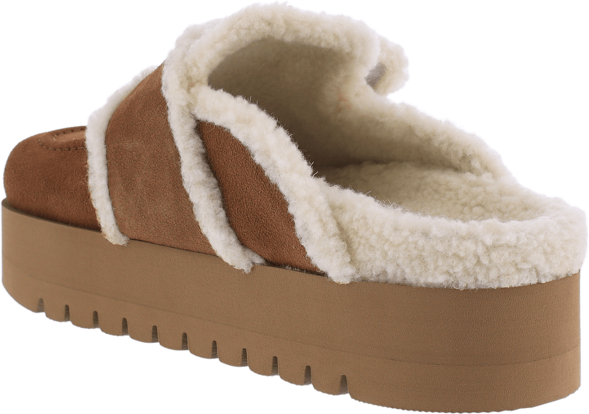 Nubikk Teddy Chunky Fur | Cognac Slipper for Women Bruin