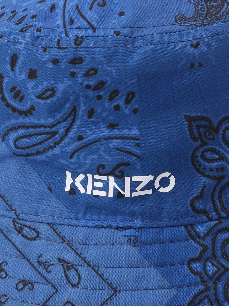 Kenzo Paisley Bandana Logo Bucket Hat Blauw