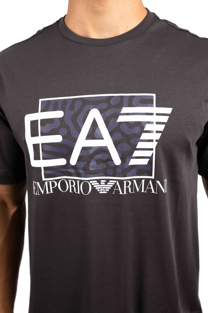 Emporio Armani EA7 Out Of The Box Logo T-Shirt Heren Grijs Grijs