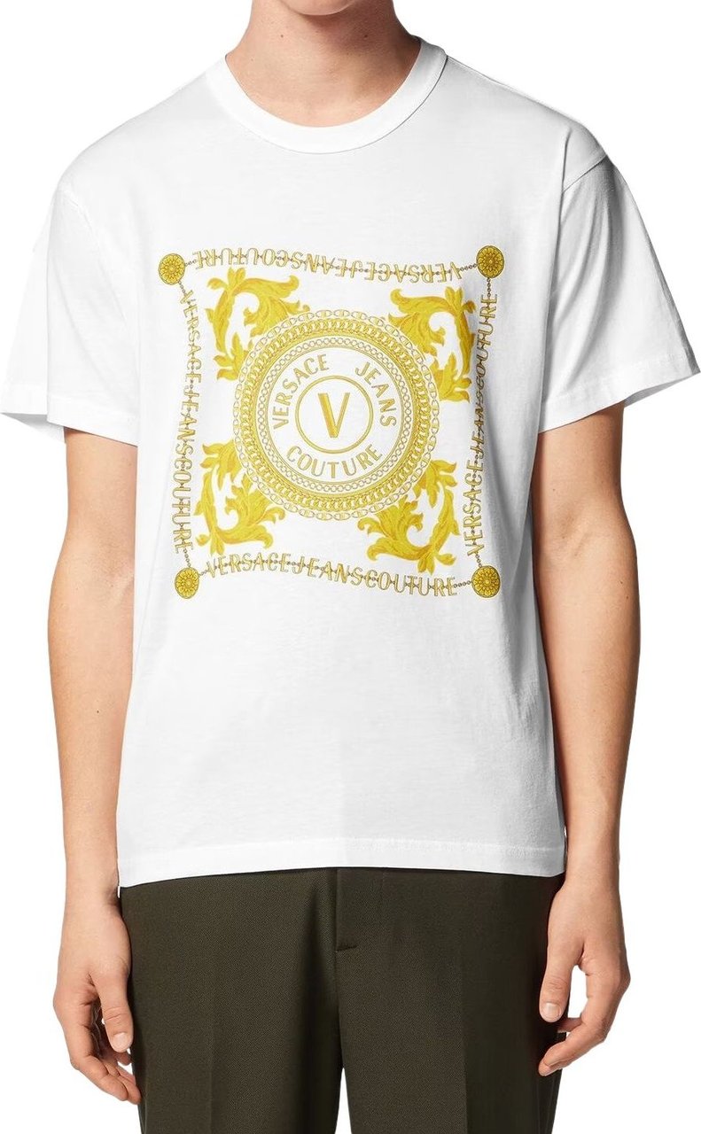 Versace Jeans Couture Versace Couture Heren T-shirt Wit 75GAHF07-CJ00F/G03 Wit