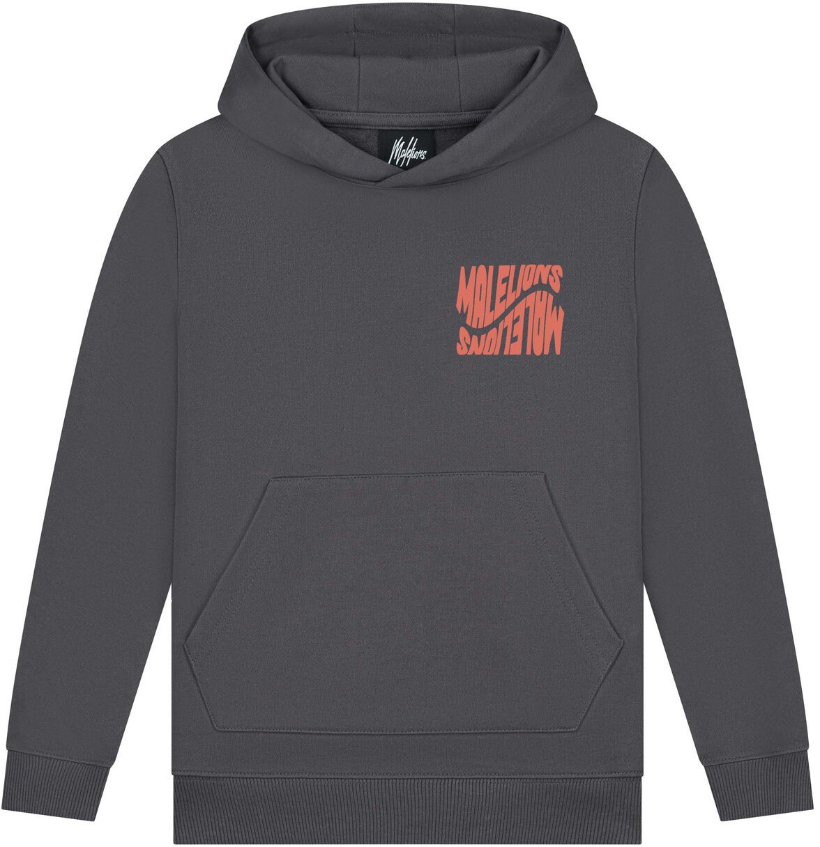 Malelions Wave Graphic Hoodie - Iron Grey Grijs