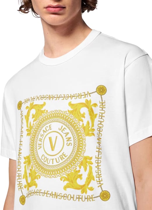 Versace Jeans Couture V-Emblem Chain T-Shirt Wit