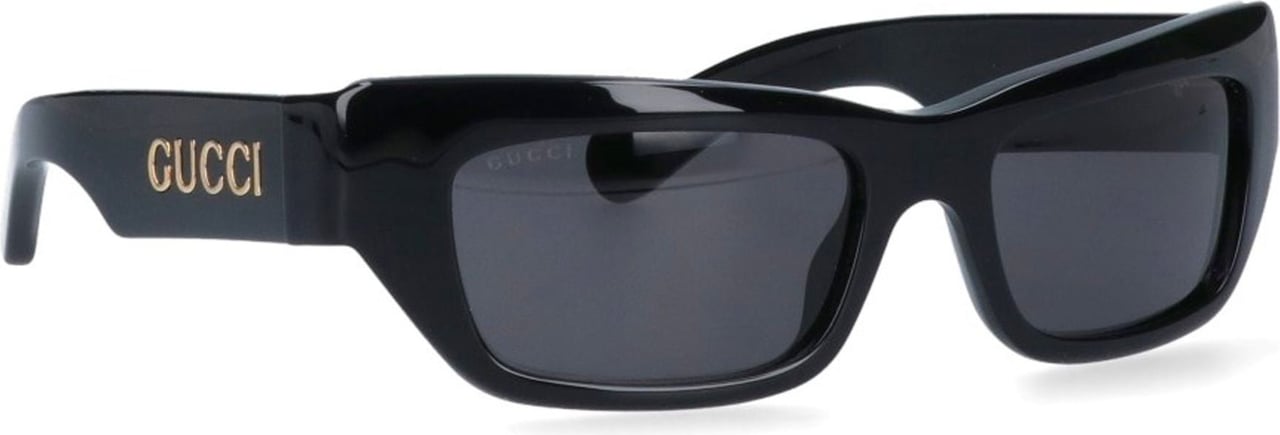 Gucci Gucci Logo Rectangular Sunglasses Zwart