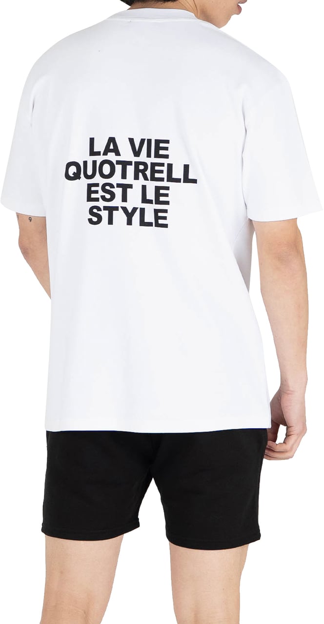 Quotrell La Vie T-shirt | White/black Wit