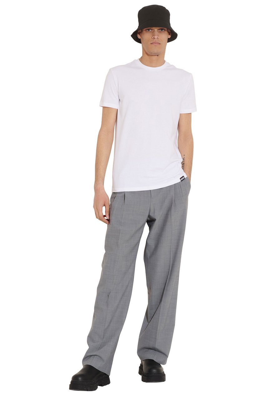 Dsquared2 Round Neck Back Logo Heren T-Shirt Wit Wit