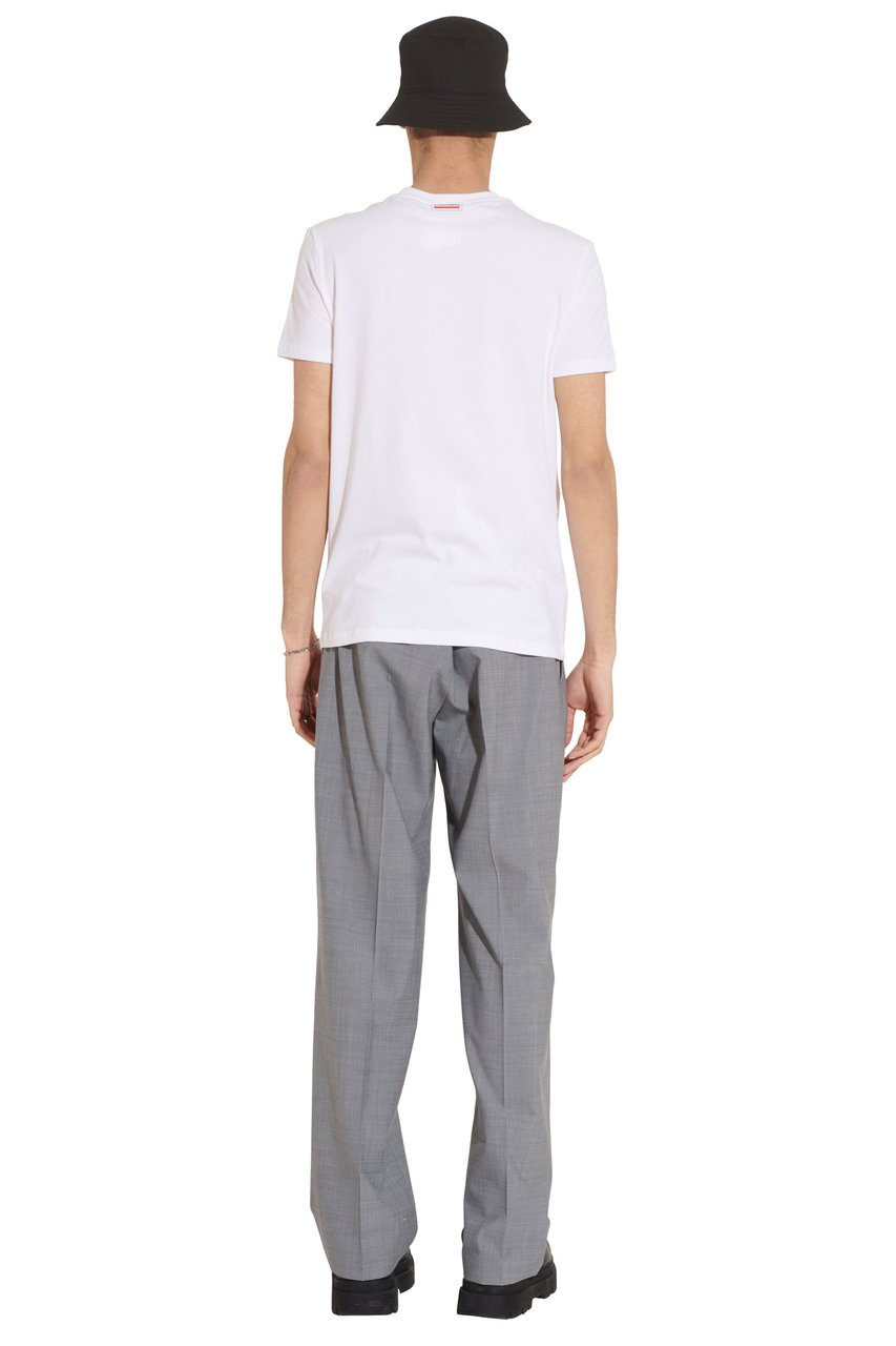 Dsquared2 Round Neck Back Logo Heren T-Shirt Wit Wit