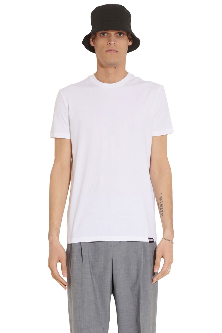 Dsquared2 Round Neck Back Logo Heren T-Shirt Wit Wit