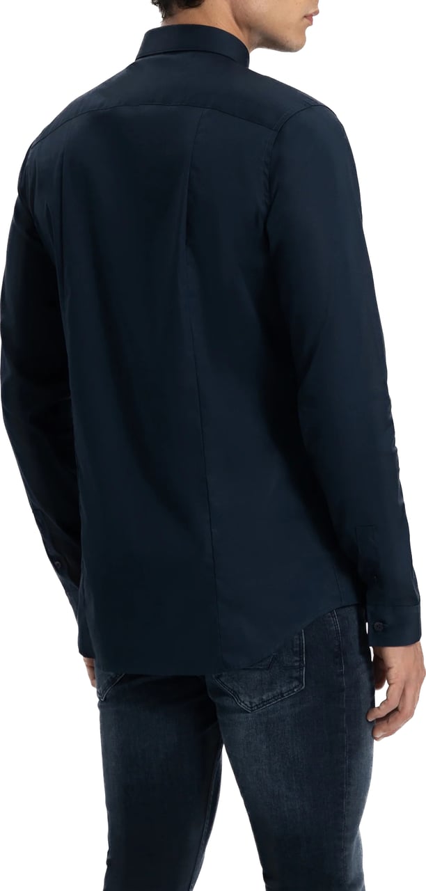 Purewhite Essential Classic Overhemd Navy Blauw