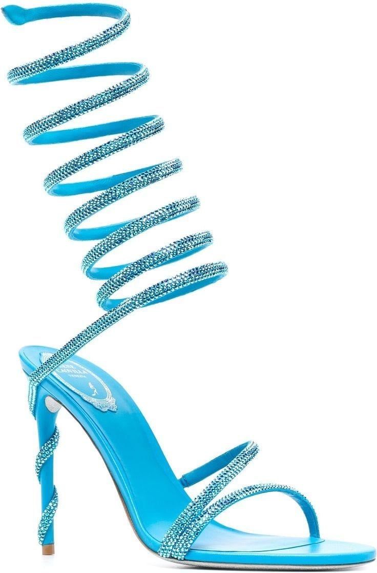 Rene Caovilla Rene' Caovilla Sandals Clear Blue Blauw