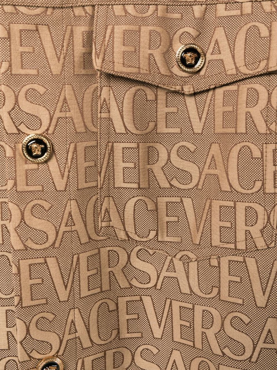 Versace All Over Logo Shirt Bruin