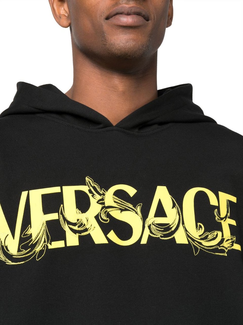 Versace Logo Print Hoodie Zwart
