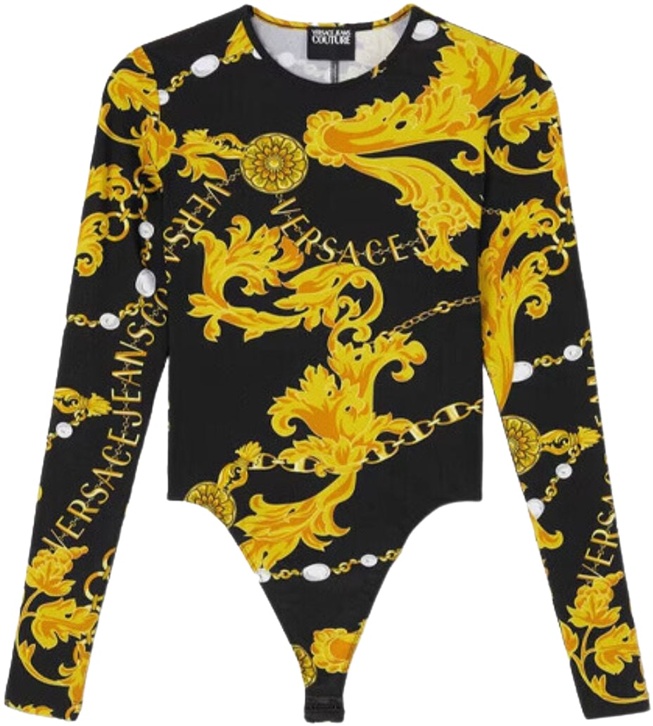 Versace Jeans Couture Chain Couture Long-Sleeved Body Zwart