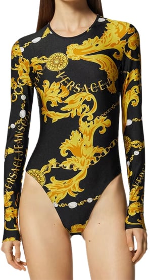 Versace Jeans Couture Chain Couture Long-Sleeved Body Zwart