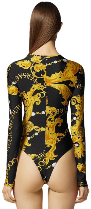 Versace Jeans Couture Chain Couture Long-Sleeved Body Zwart