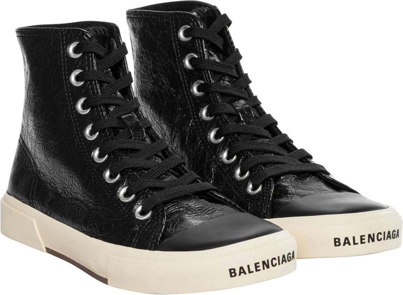 Balenciaga Balenciaga Paris Leather Sneakers Zwart
