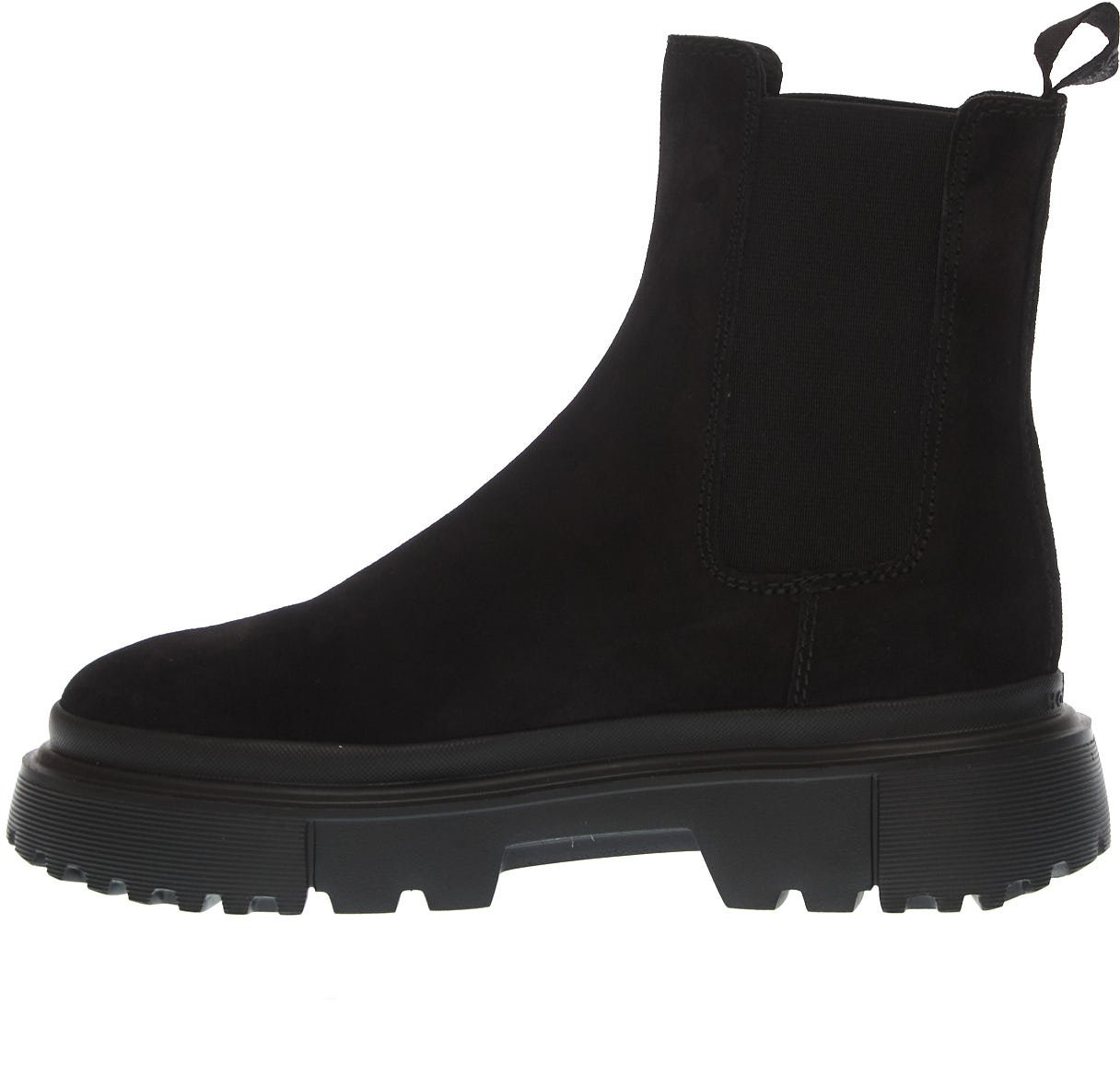 HOGAN Stivaletto Fondo Carroarmato In Camoscio Nero Zwart