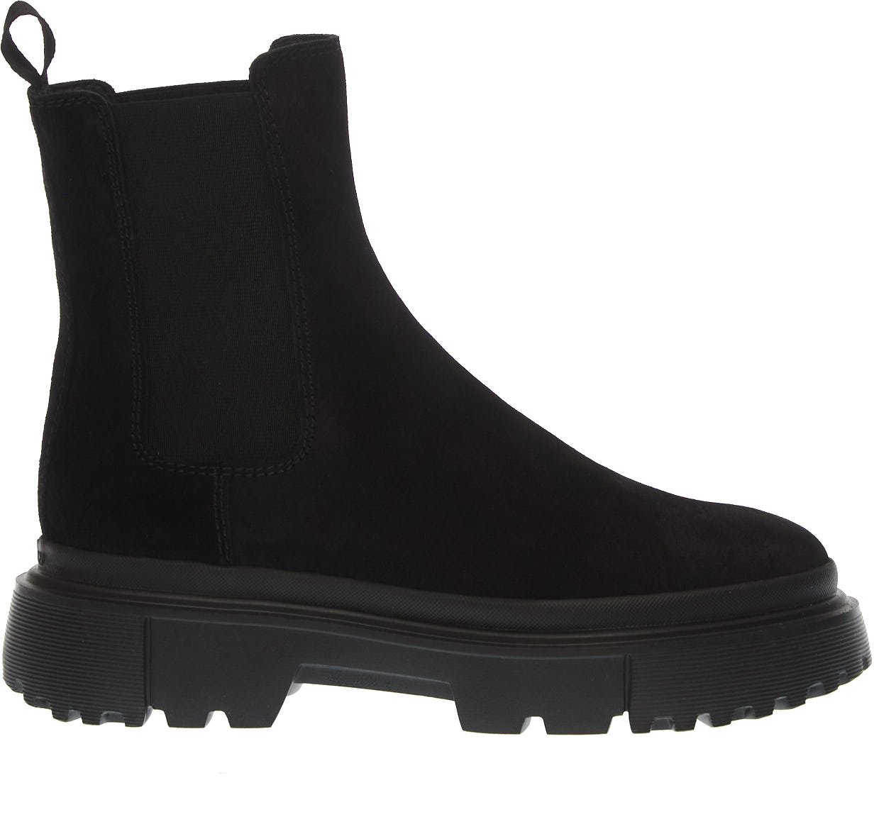 HOGAN Stivaletto Fondo Carroarmato In Camoscio Nero Zwart