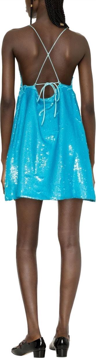 Ganni Dresses Clear Blue Blauw