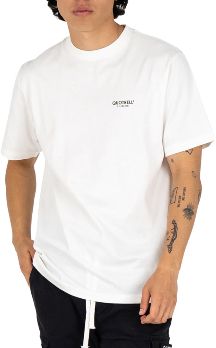 Quotrell L'atelier T-shirt | Off White/brown Wit