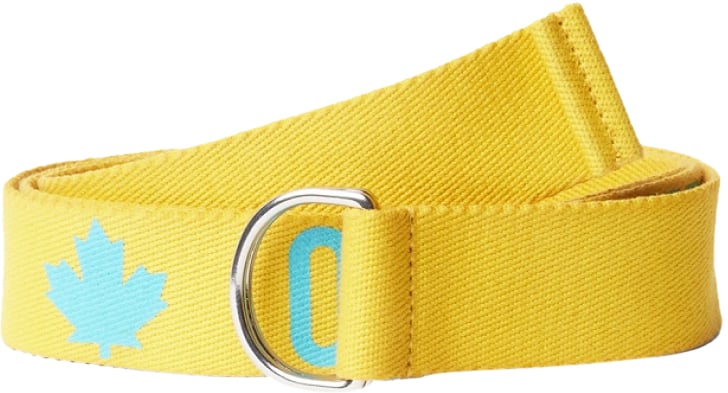 Dsquared2 One Life One Planet Logo Tape Belt Geel