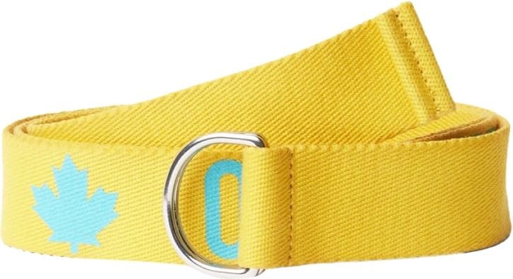 Dsquared2 One Life One Planet Logo Tape Belt Geel