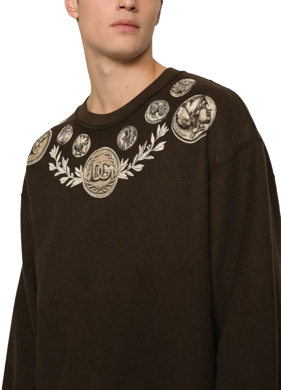 Dolce & Gabbana Heren Coin Print Inside-out Bruin Bruin