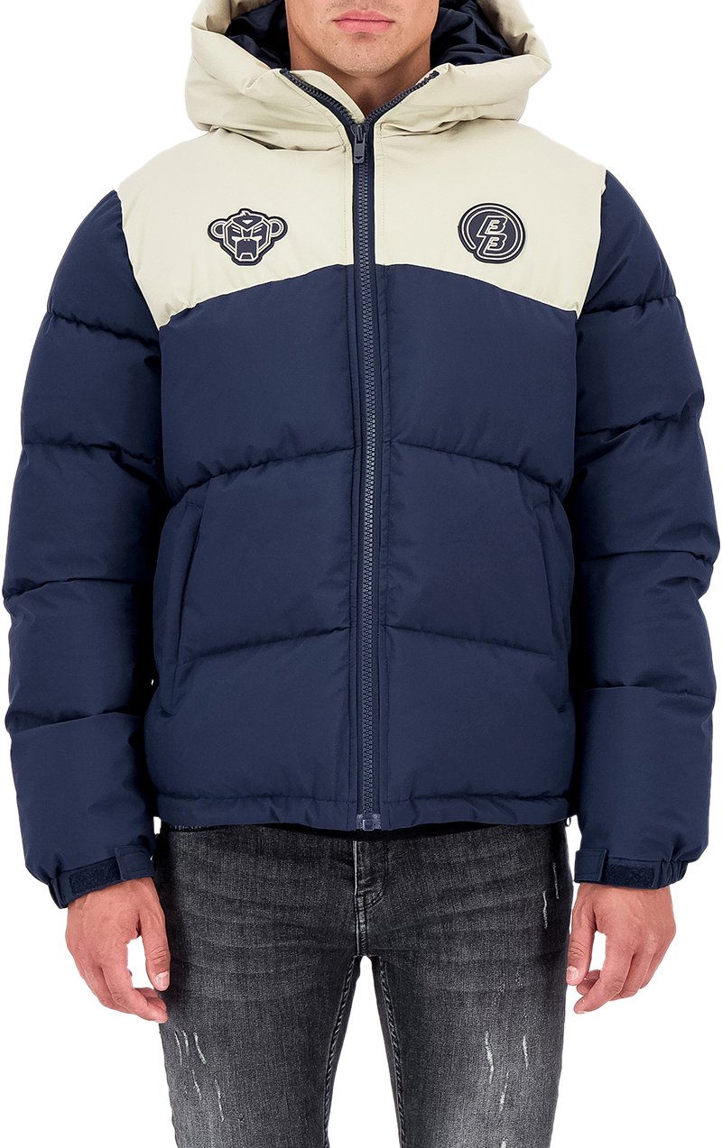 Black Bananas Huddle Puffer Jacket | Navy Blauw