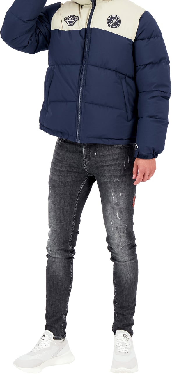 Black Bananas Huddle Puffer Jacket | Navy Blauw