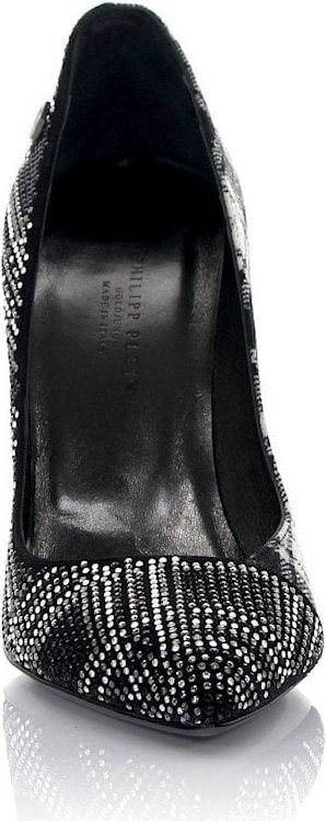 Philipp Plein Women Pumps Scottish Diamond Leather Black Stoff Strass - Kilsi Zwart