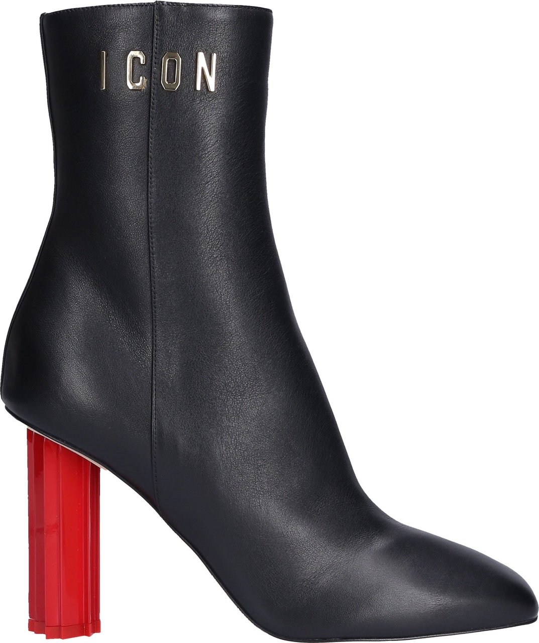 Dsquared2 Women Ankle Boots CANADIANA Calfskin Logo Metallic Black - Ringo Zwart