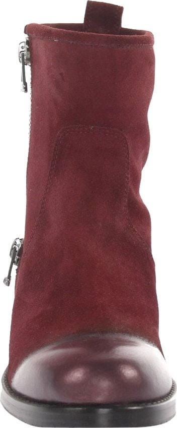 Jimmy Choo Women Boots Calfskin Suede Decorative Zipper Finished Logo Bordeaux - Ravello Rood