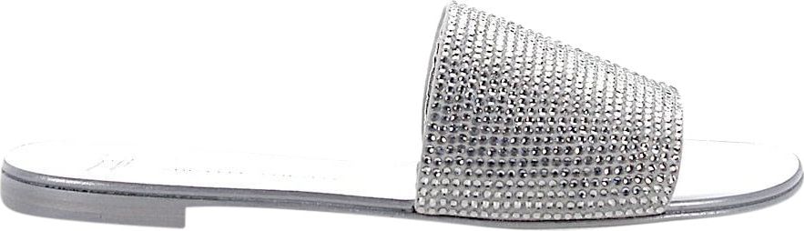 Giuseppe Zanotti Women Sandals ROLL Strass Light Grey Silver - Belize Zilver