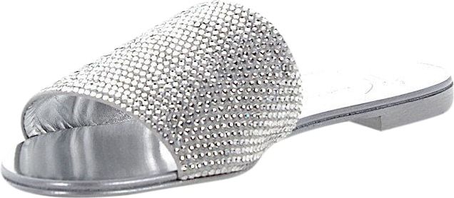 Giuseppe Zanotti Women Sandals ROLL Strass Light Grey Silver - Belize Zilver